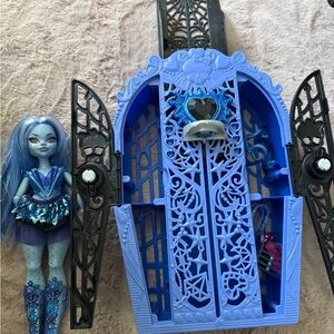 Blue and Black Doll with Gothic Cage